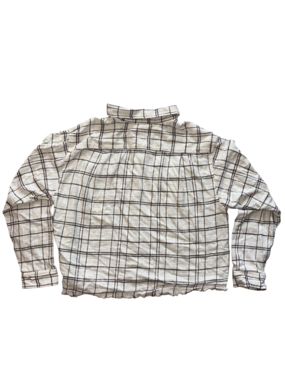Lucky Brand Raw Edge Cropped Button Down Shirt - Picture 10 of 13